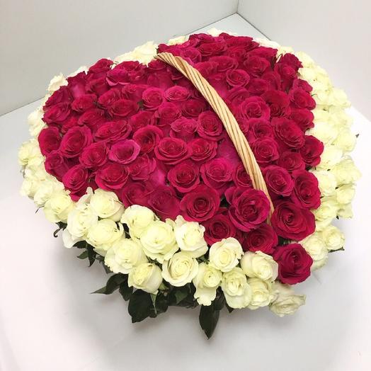 Мега корзина с розами 151 шт