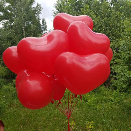 Шары сердце большие 11 шт
