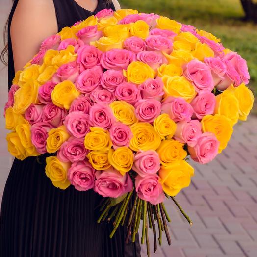 Большой букет 101 роза💛 для девушки