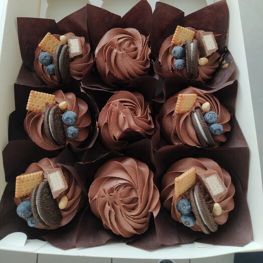 Cupcakes de chocolate 9pcs