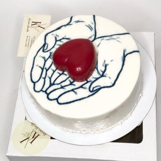 Corazón de pastel de mousse