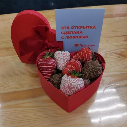 Сердце S клубника в шоколаде