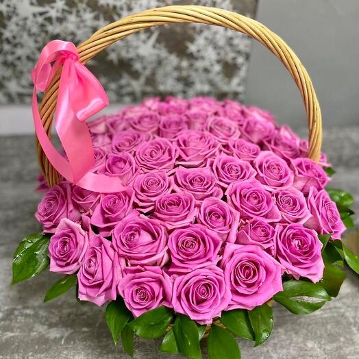 Basket 51 pink rose