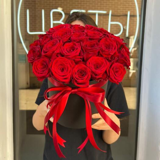 29 Rosas Rojas en una Caja 🌹