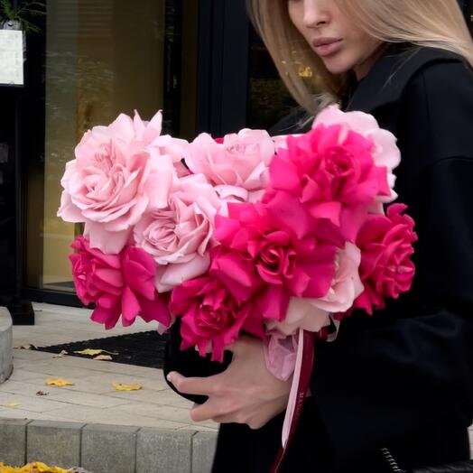 Французские розы в шляпной коробке. AMOUR♥️