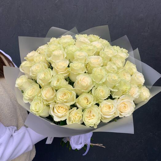 Bouquet of 51 white roses