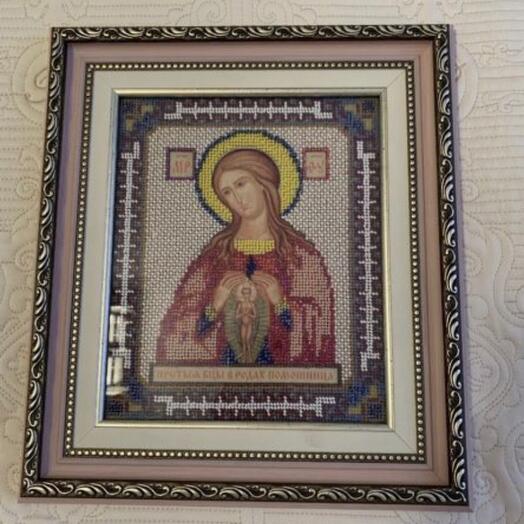 Икона бисером Рождение Пасха