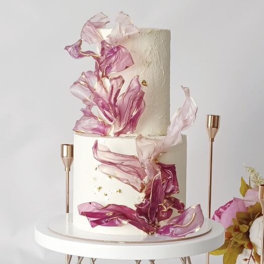 Pastel de dos niveles para la boda, cumpleaños