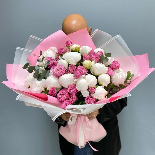 A large author's bouquet of gorgeous Peonies