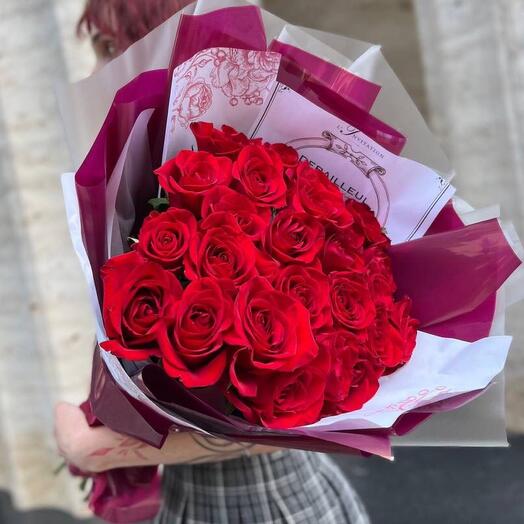 Розы Эквадор 25 штук 70 см вау