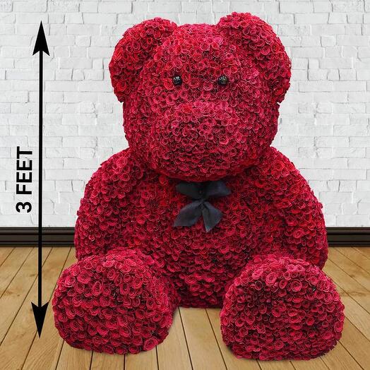 Love 1500 Red Roses Teddy Bear