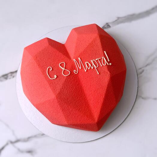 Муссовый торт сердце в подарок на 8 марта