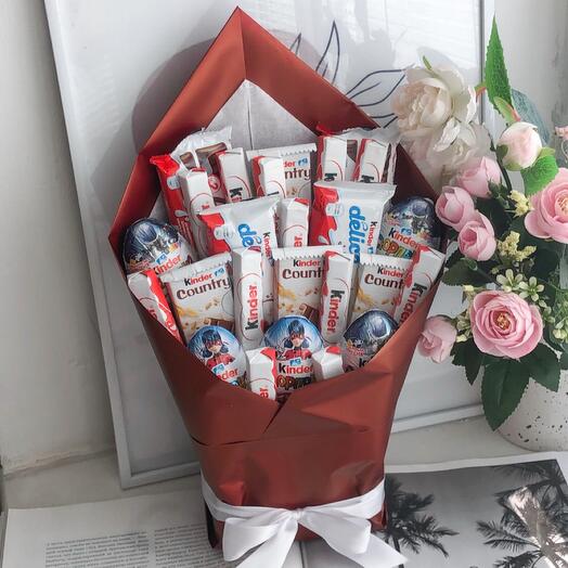 Сладкий букет kinder, подарок на новый год