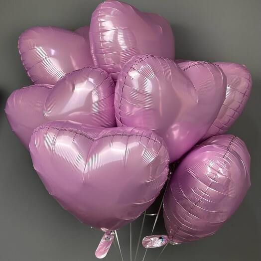 7 Розовых Воздушных Шаров Сердце