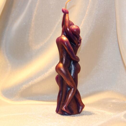 Свеча Влюбленная пара(фиолетовый с бронзой)