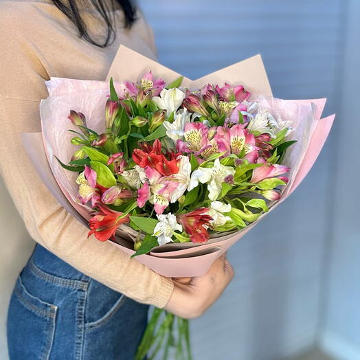 A mix of bright alstroemeria