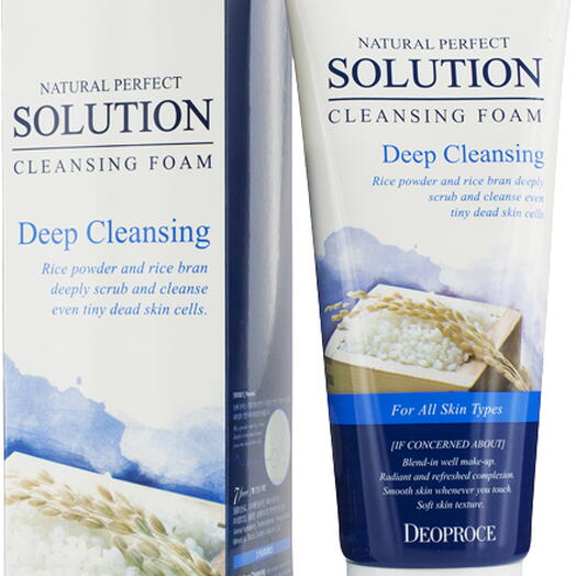 Deoproce Foam Пенка для умывания рисовая вода Natural Perfect Solution Cleansing Foam Deep Cleansing 170 г