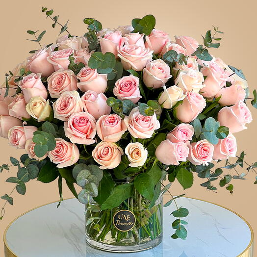 Vase Of Pink Roses