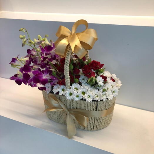 Orchid flower basket