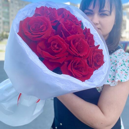 Ramo de rosas francesas rojas♥️