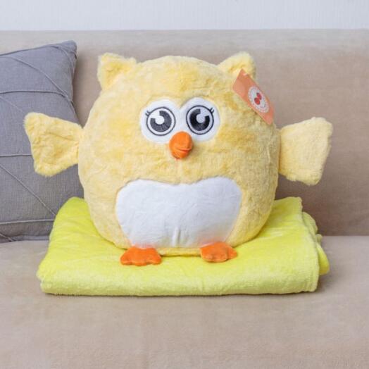 Подушка Совушка с пледом