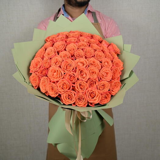 51 Orange Roses Bouquet