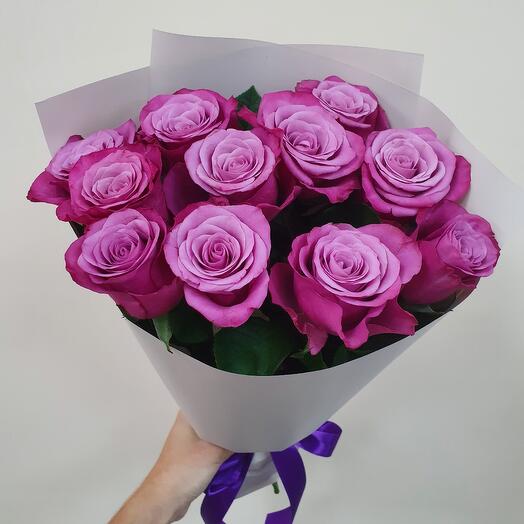 Bouquet of 11 purple roses