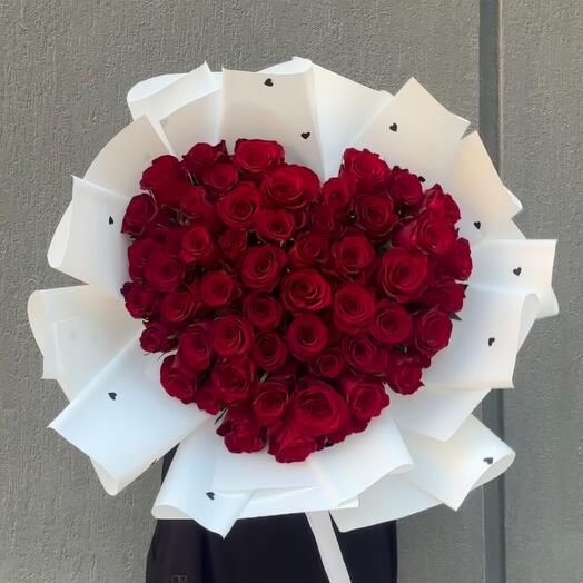 51 heart shape roses