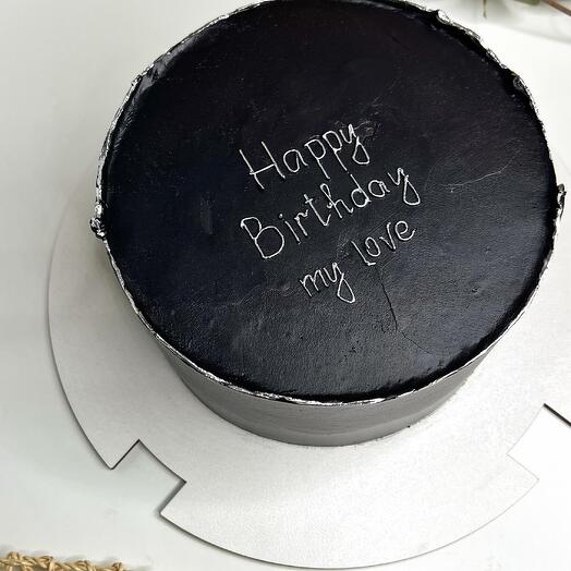 Торт 1 кг "Happy birthday my love" для любимого, парня, девушке, любимой, мужу, жене, черный торт
