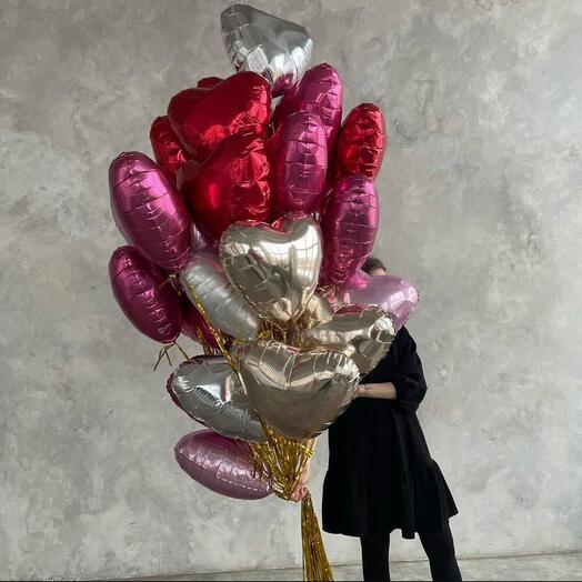 30 сердец на дождике