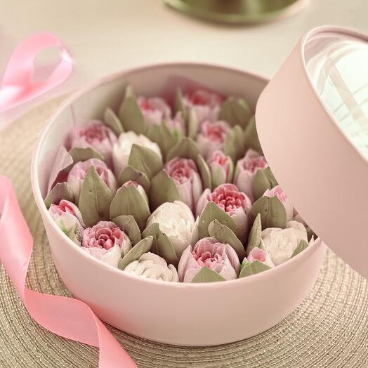 Зефирный букет в коробке 8 марта