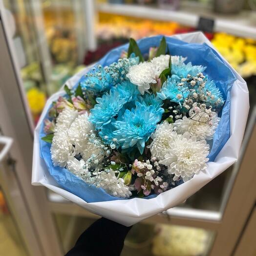 Букет в бело-голубых оттенках