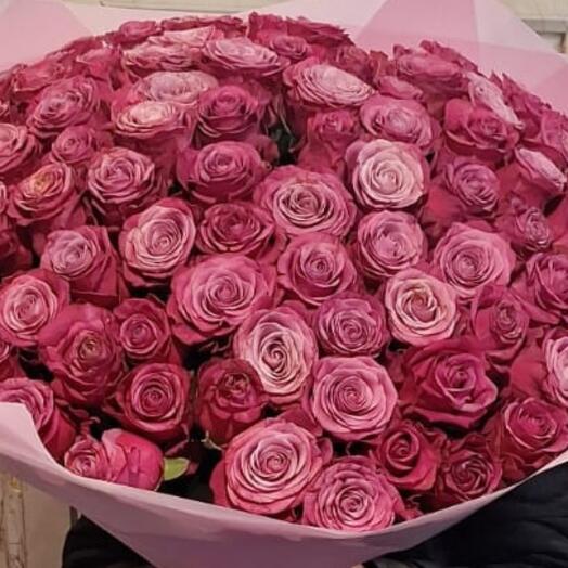 Букет из 101 розовой розы