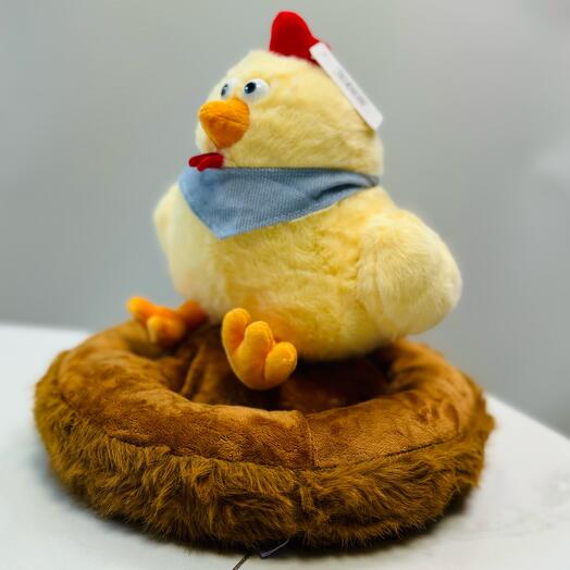 Мягкий игрушка курица в гнезде