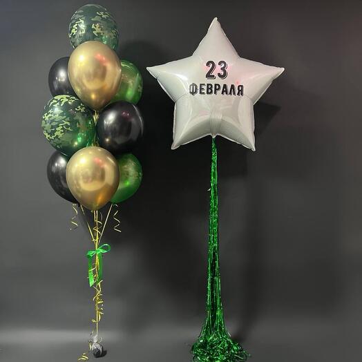 Воздушные шары на 23 февраля камуфляж, для мужчин