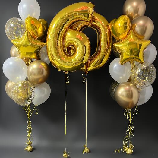 Juego de globos de oro para el aniversario