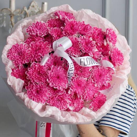 Букет «Яркая хризантемка Pink» L N23
