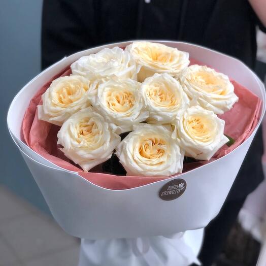 9 пионовидных белых