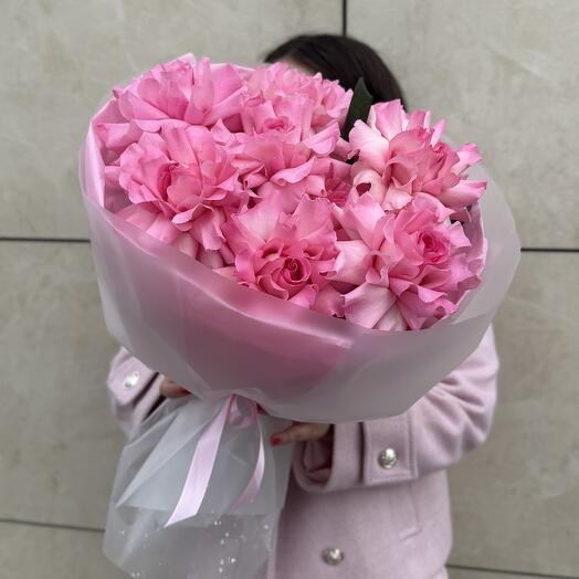French pink roses 9 pieces