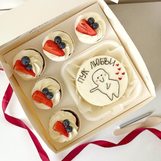 Cupcakes and bento cake set "bunch of love"