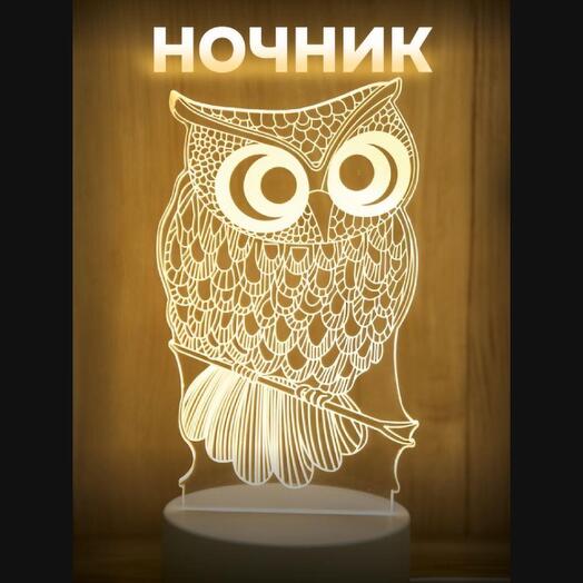 3D Cветильник Сова