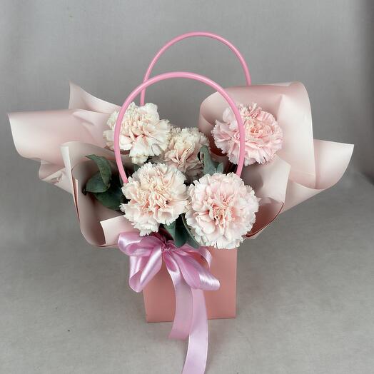 5 диантусов в сумочке