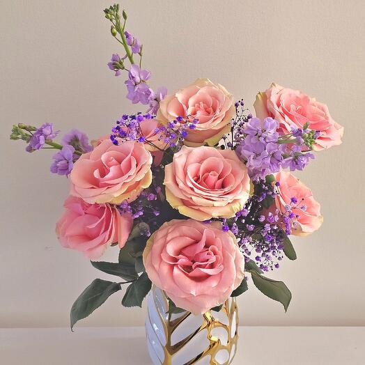 Różana Melodia ( z wazonem)