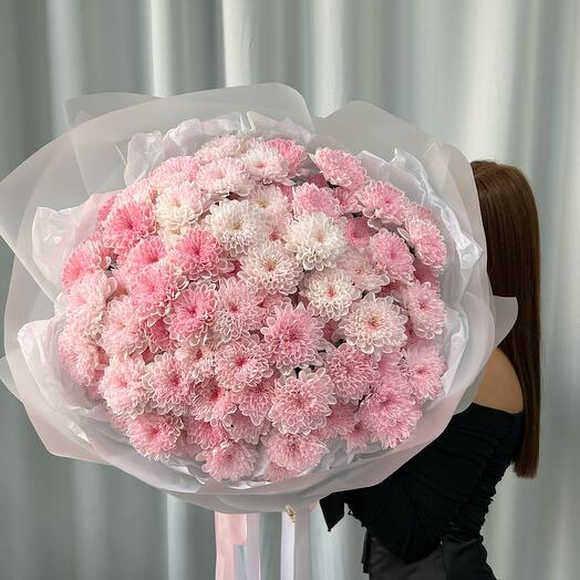 Огромный букет хризантем