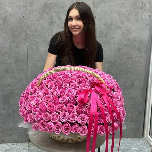 Корзина с 201 розой WOW