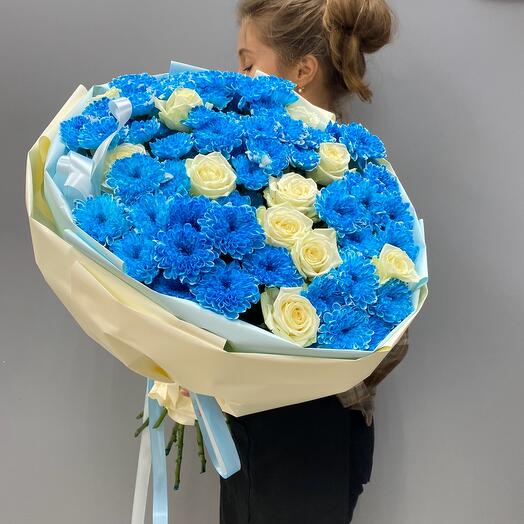Букет с хризантемой и розой🌷