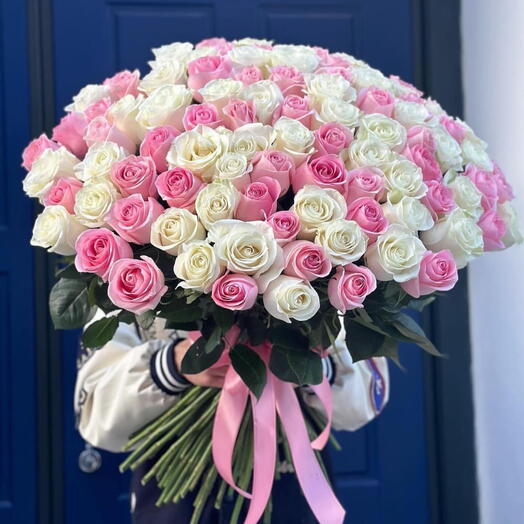 Pink white roses
