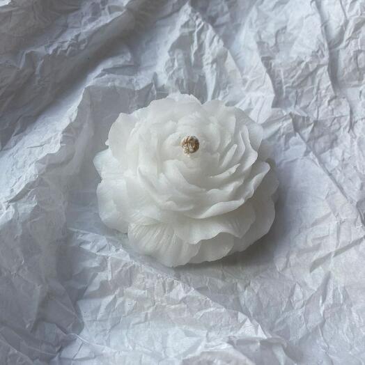 Свеча Пион белый