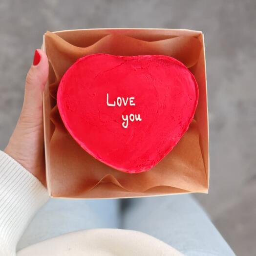 Бенто торт в форме сердца "Love you" к 8 марта