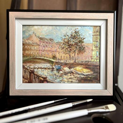 Картина Цветные лодочки оригинал 13х18 см